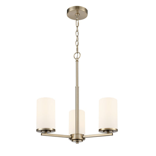 Millennium Lighting Verlana 19" 3Lt Chandelier, Gold/Etched White - 2713WG-MG