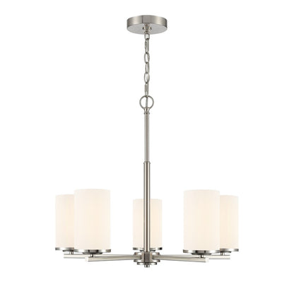 Millennium Lighting Verlana 24" 5Lt Chandelier, Nickel/Etched White