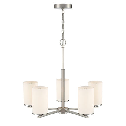 Millennium Lighting Verlana 24" 5Lt Chandelier, Nickel/Etched White