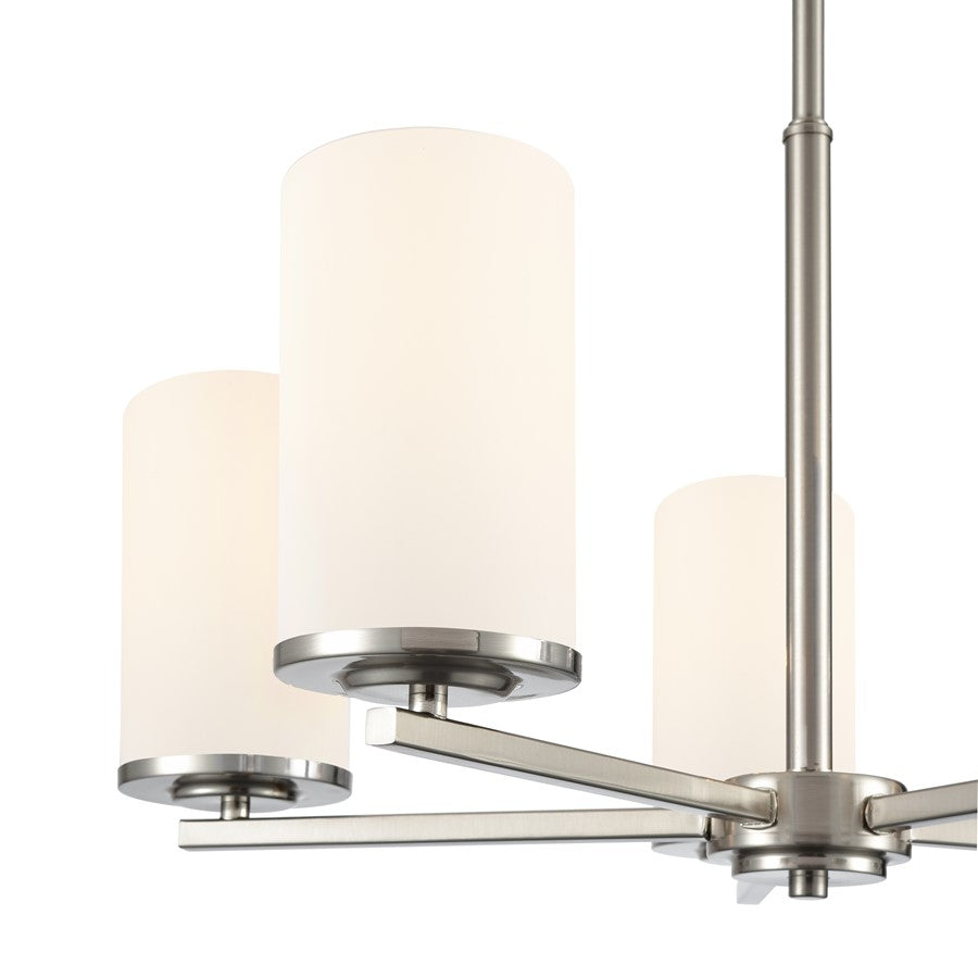 Millennium Lighting Verlana 24" 5Lt Chandelier, Nickel/Etched White