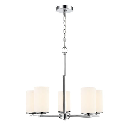 Millennium Lighting Verlana 24" 5Lt Chandelier, Chrome/Etched White