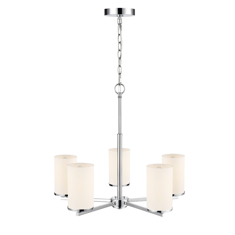 Millennium Lighting Verlana 24" 5Lt Chandelier, Chrome/Etched White
