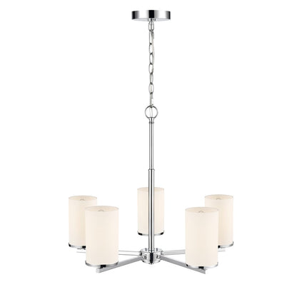 Millennium Lighting Verlana 24" 5Lt Chandelier, Chrome/Etched White