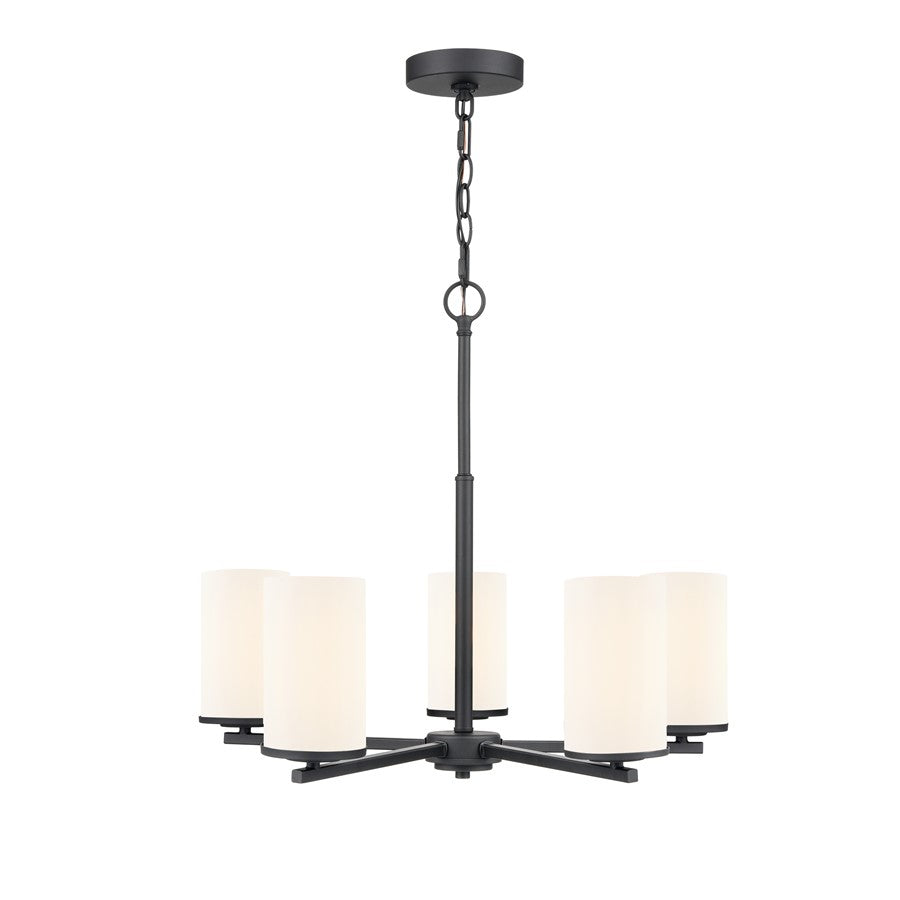 Millennium Lighting Verlana 24" 5Lt Chandelier, Black/Etched White