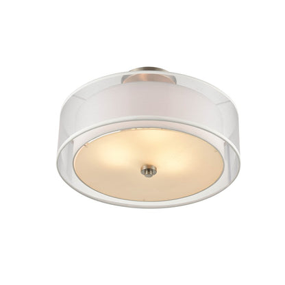Millennium Lighting 3 Light Semi-Flush Mount, Nickel/Etched White
