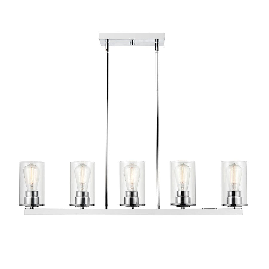 5 Light Pendant, Clear
