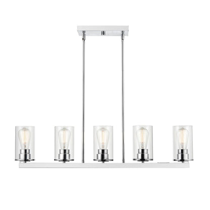5 Light Pendant, Clear