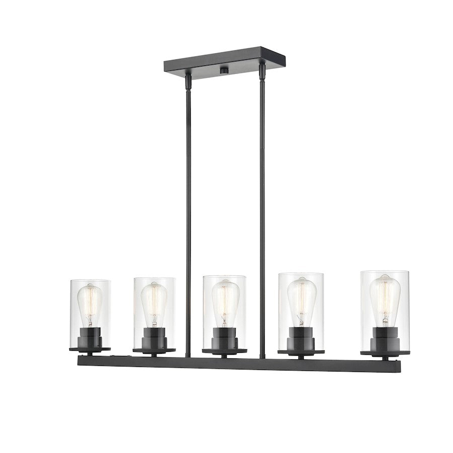 5 Light Pendant, Clear