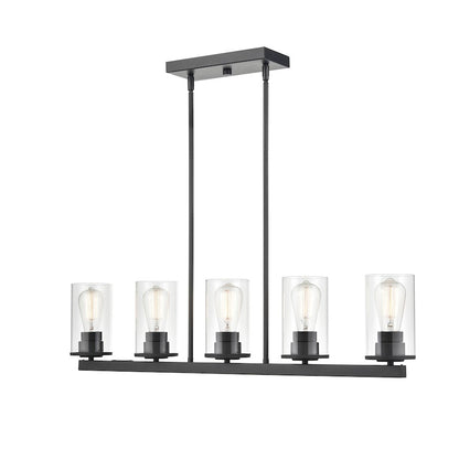 5 Light Pendant, Clear