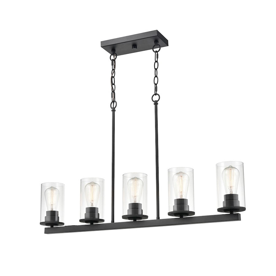 5 Light Pendant, Clear