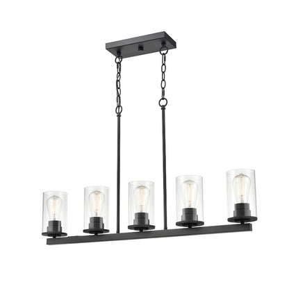 5 Light Pendant, Clear