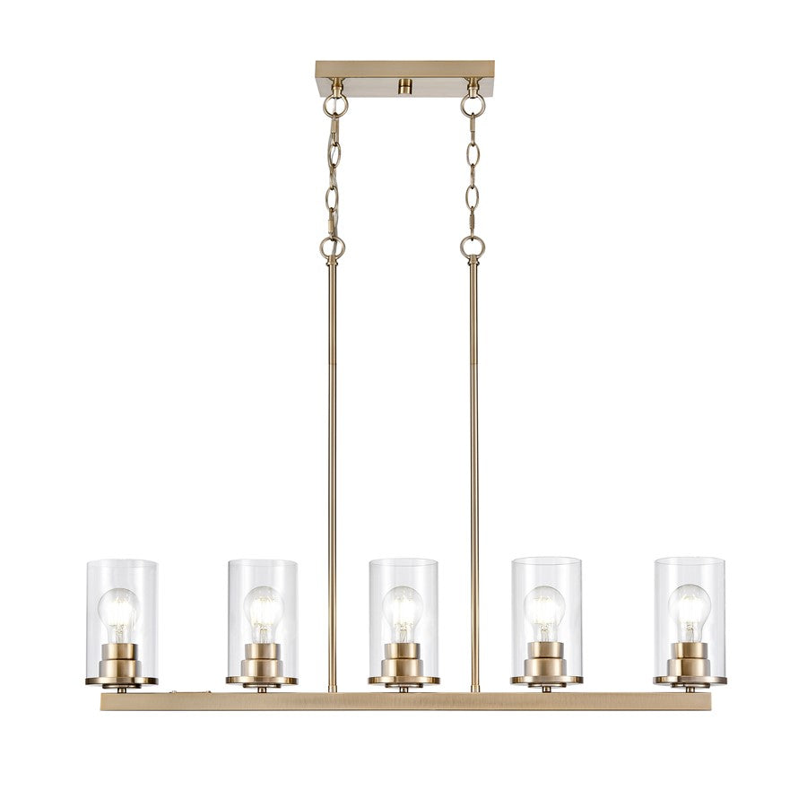 Millennium Lighting Verlana 5Lt 35" Island, Modern Gold/Clear