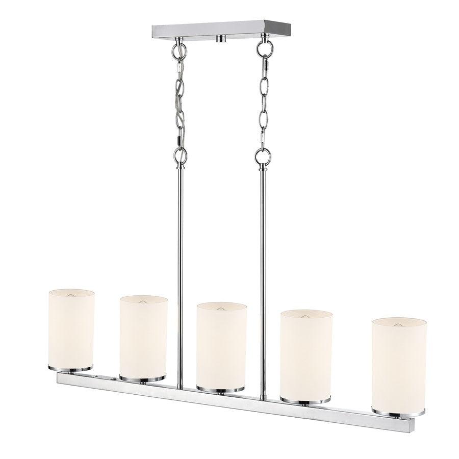 Millennium Verlana 35" 5Lt Linear Chandelier, Chrome/Etched White