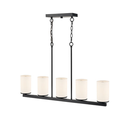 Millennium Verlana 35" 5Lt Linear Chandelier, Black/Etched White