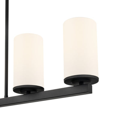 Millennium Verlana 35" 5Lt Linear Chandelier, Black/Etched White