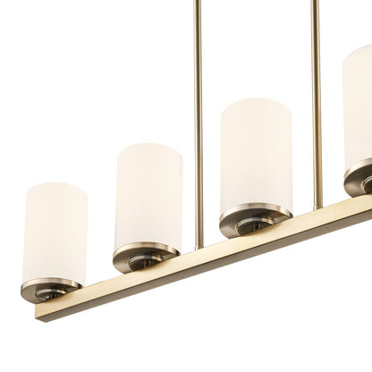 Millennium Verlana 35" 5Lt Linear Chandelier, Gold/Etched White