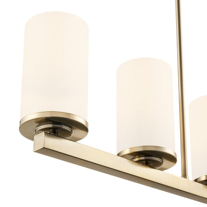 Millennium Verlana 35" 5Lt Linear Chandelier, Gold/Etched White