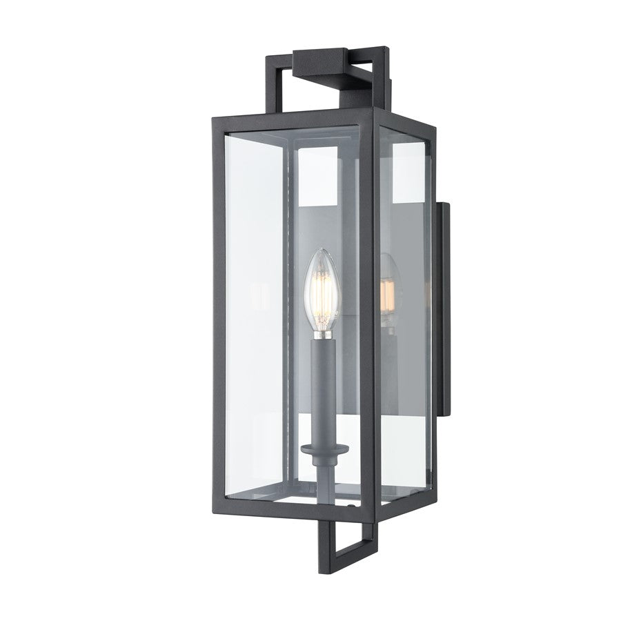 Millennium Lighting Lamont 1Lt Outdoor Wall Sconce, Black/Clear