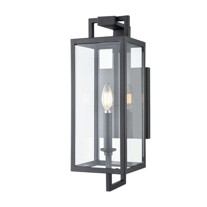 Millennium Lighting Lamont 1Lt Outdoor Wall Sconce, Black/Clear