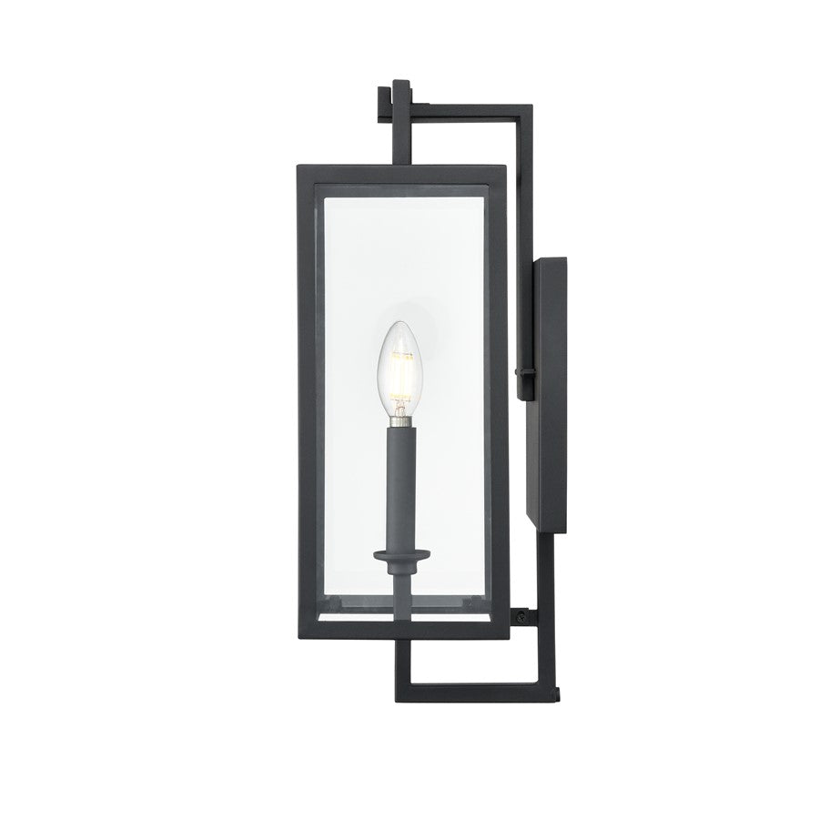 Millennium Lighting Lamont 1Lt Outdoor Wall Sconce, Black/Clear