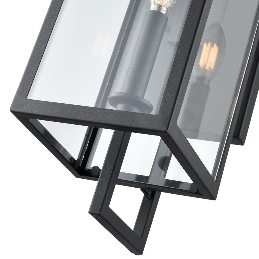 Millennium Lighting Lamont 1Lt Outdoor Wall Sconce, Black/Clear