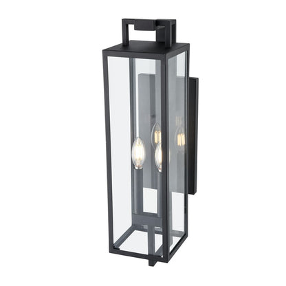 Millennium Lighting Lamont 2Lt Outdoor Wall Sconce, Black/Clear