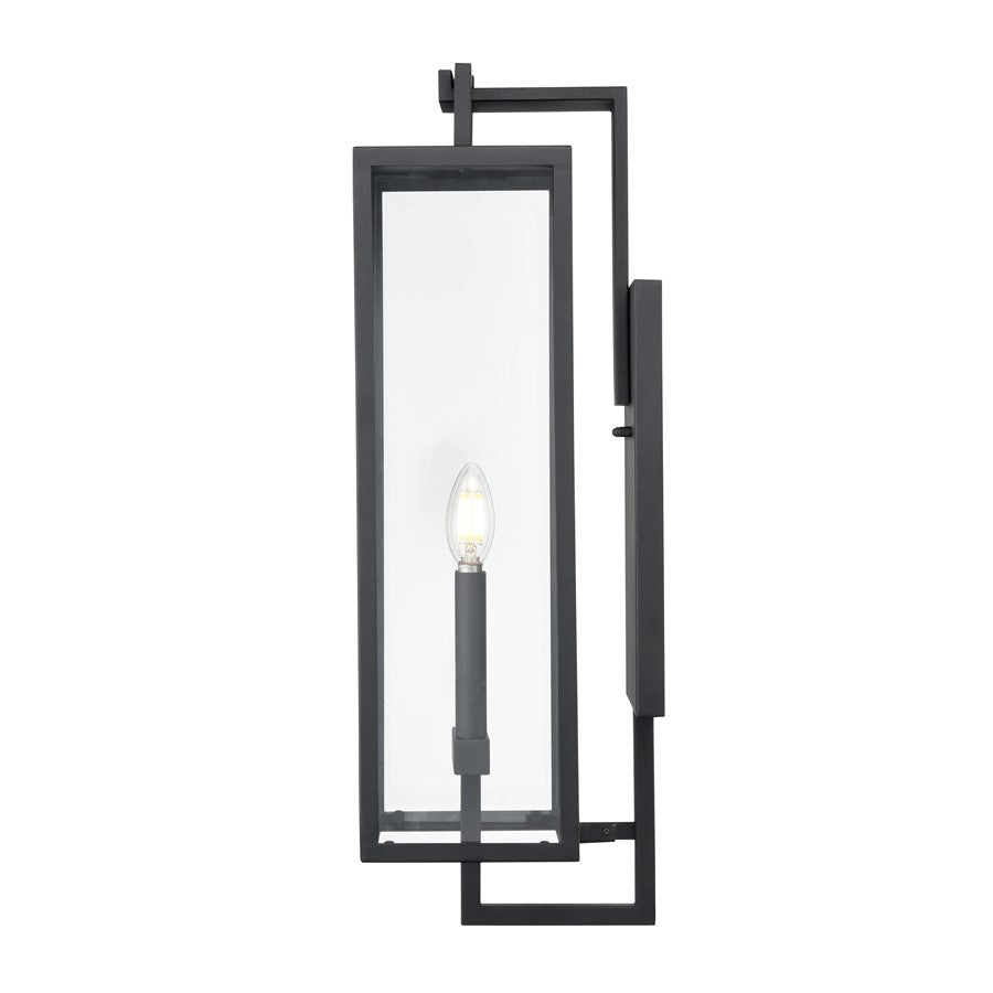 Millennium Lighting Lamont 2Lt Outdoor Wall Sconce, Black/Clear