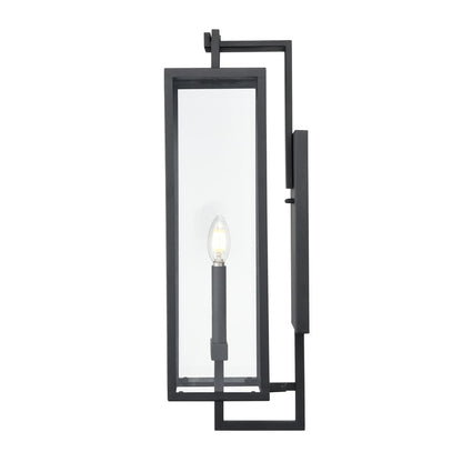 Millennium Lighting Lamont 2Lt Outdoor Wall Sconce, Black/Clear
