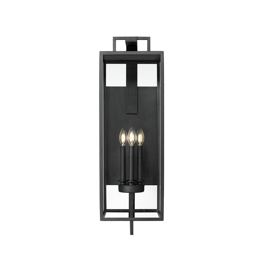 Millennium Lamont 34" High 4Lt Outdoor Wall Sconce, Black/Clear