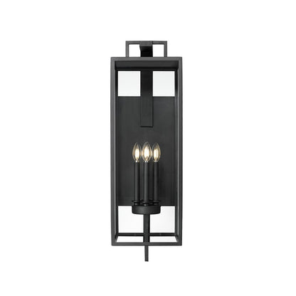Millennium Lamont 34" High 4Lt Outdoor Wall Sconce, Black/Clear