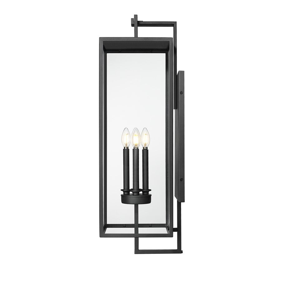 Millennium Lamont 34" High 4Lt Outdoor Wall Sconce, Black/Clear