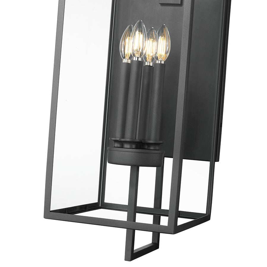 Millennium Lamont 34" High 4Lt Outdoor Wall Sconce, Black/Clear