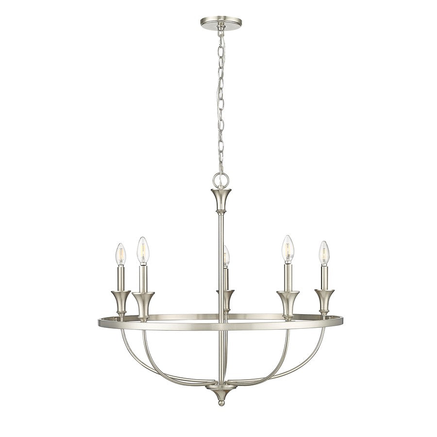 Millennium Lighting Emery 5Lt Chandelier, Brushed Nickel - 28005-BN