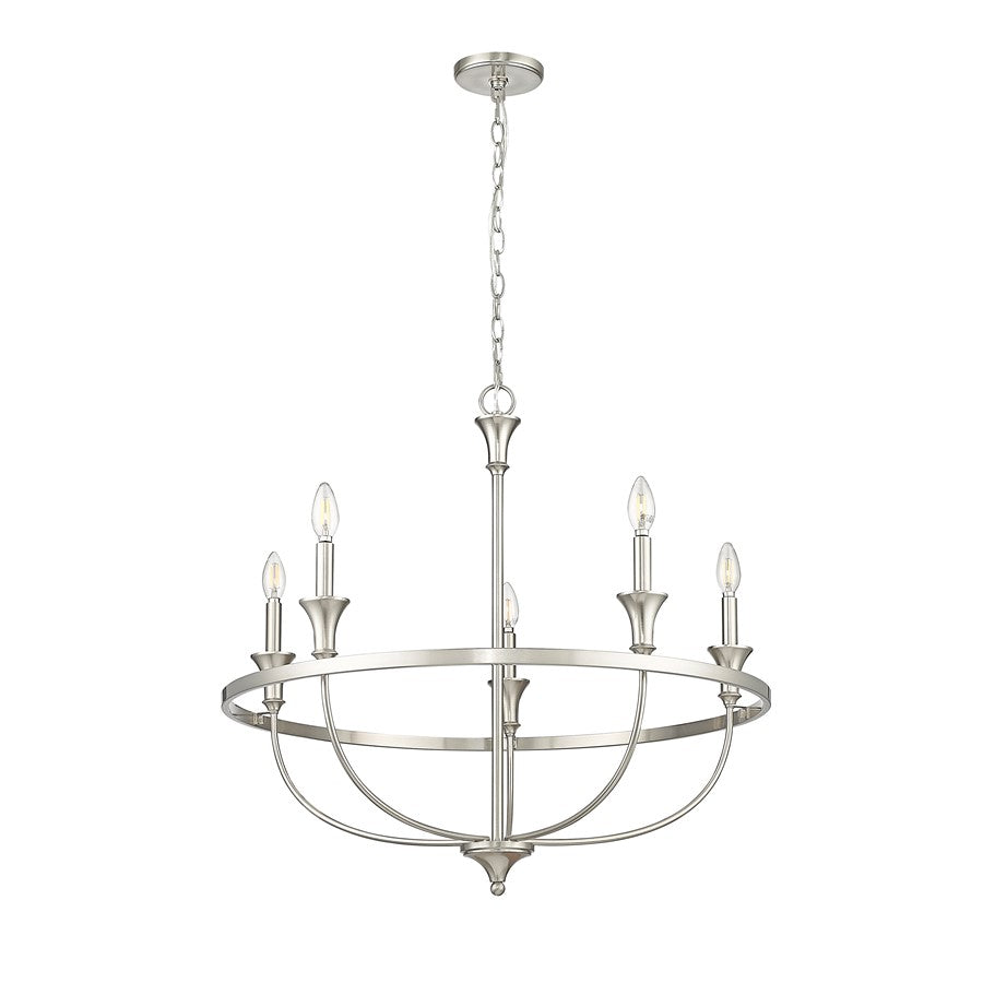 Millennium Lighting Emery 5Lt Chandelier, Brushed Nickel