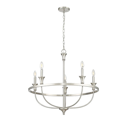 Millennium Lighting Emery 5Lt Chandelier, Brushed Nickel