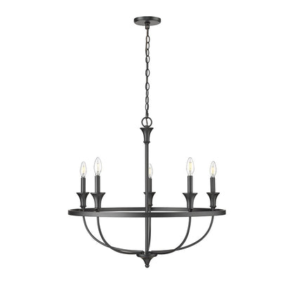 Millennium Lighting Emery 5Lt Chandelier, Black - 28005-MB