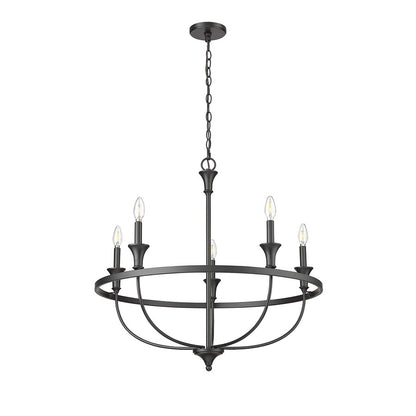 Millennium Lighting Emery 5Lt Chandelier, Black
