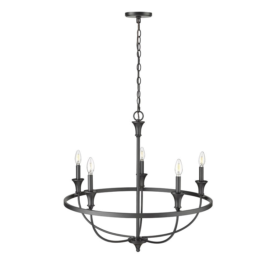 Millennium Lighting Emery 5Lt Chandelier, Black