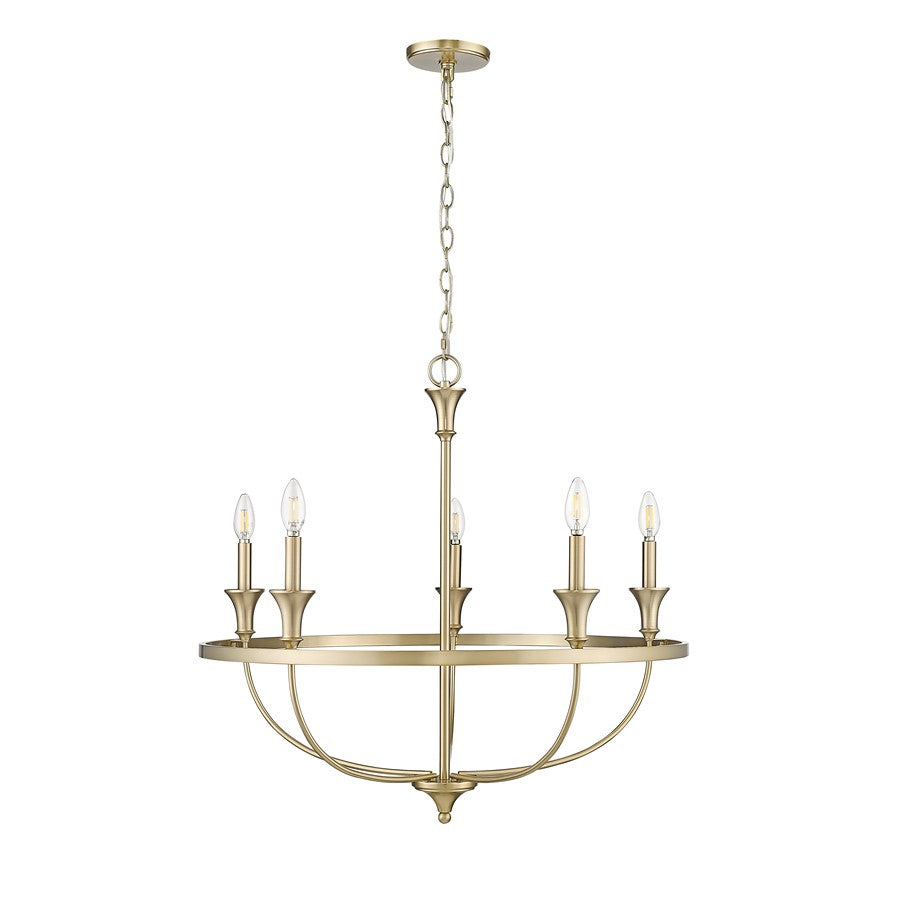 Millennium Lighting Emery 5Lt Chandelier, Modern Gold - 28005-MG