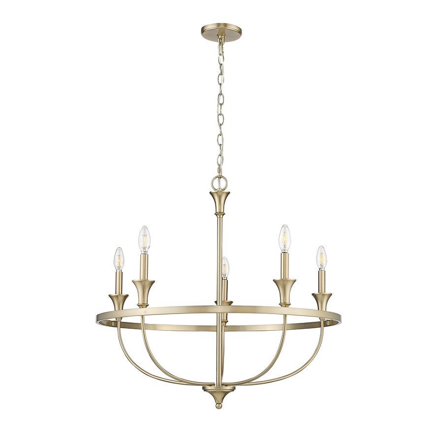 Millennium Lighting Emery 5Lt Chandelier, Modern Gold