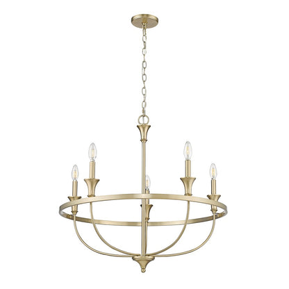 Millennium Lighting Emery 5Lt Chandelier, Modern Gold