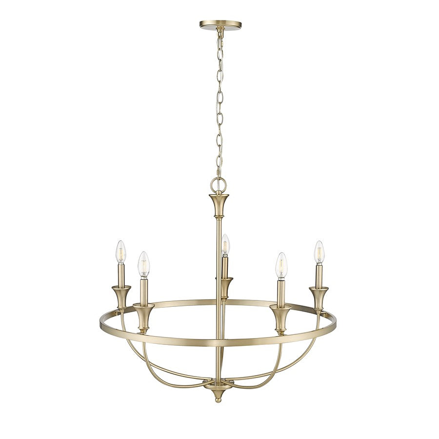 Millennium Lighting Emery 5Lt Chandelier, Modern Gold