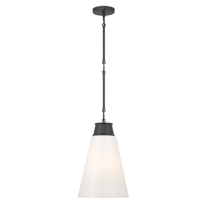 Millennium Lighting Bellaryn 1Lt Pendant, Black/Shiny Opal