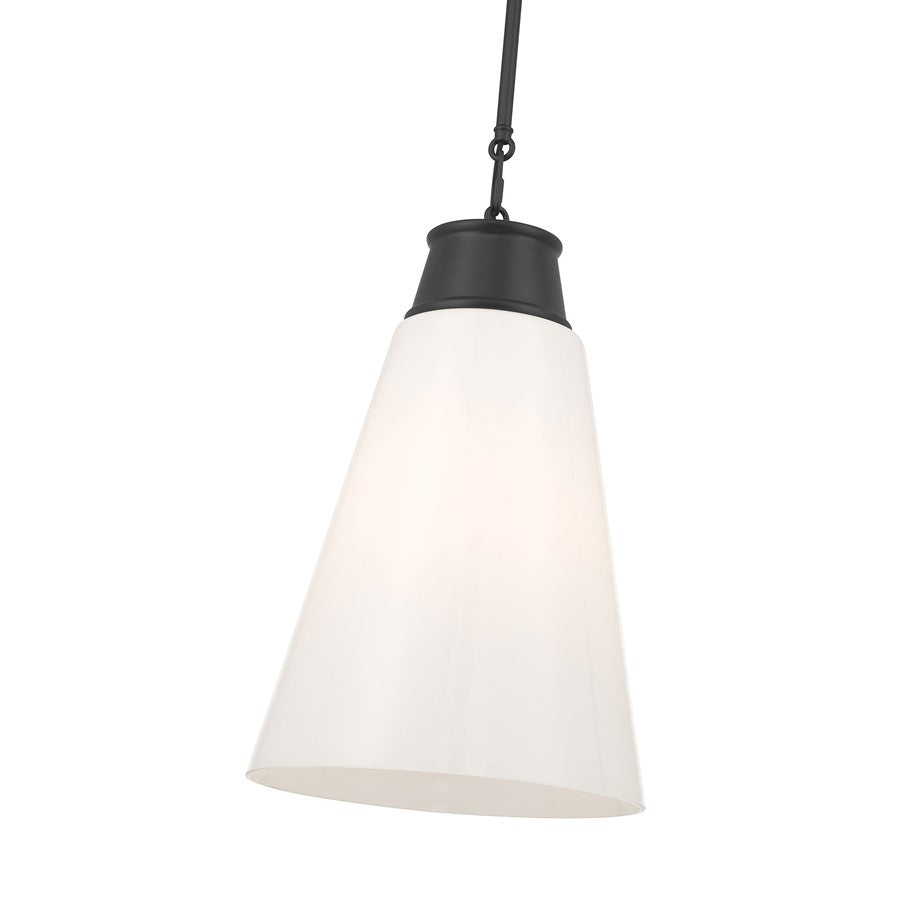 Millennium Lighting Bellaryn 1Lt Pendant, Black/Shiny Opal