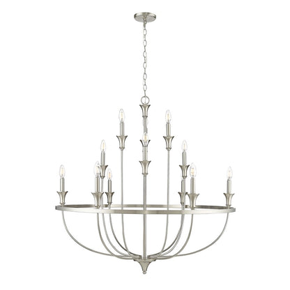 Millennium Lighting Emery 12Lt Chandelier, Brushed Nickel - 28012-BN