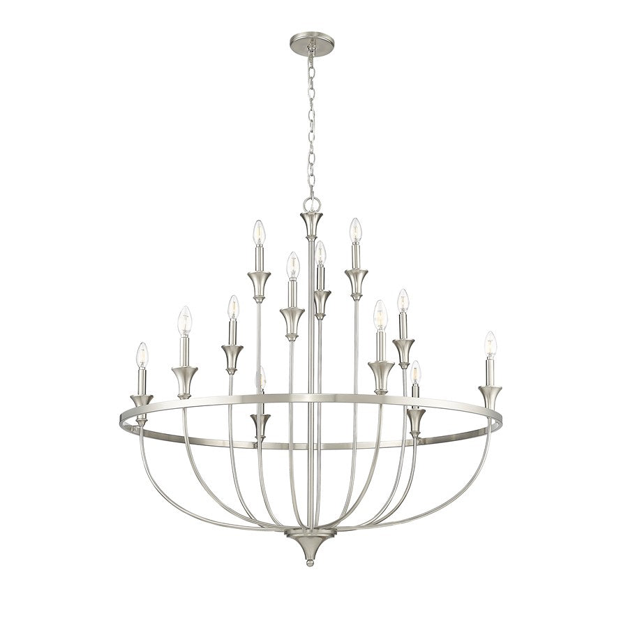 Millennium Lighting Emery 12Lt Chandelier, Brushed Nickel