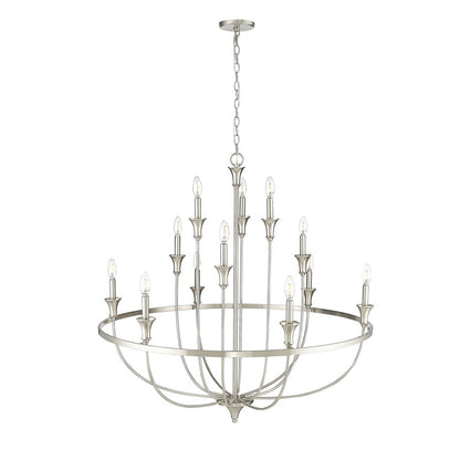 Millennium Lighting Emery 12Lt Chandelier, Brushed Nickel