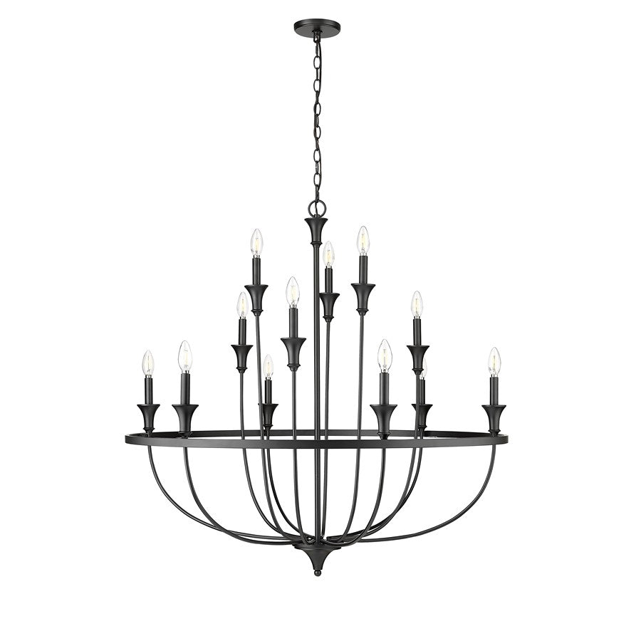 Millennium Lighting Emery 12Lt Chandelier, Black