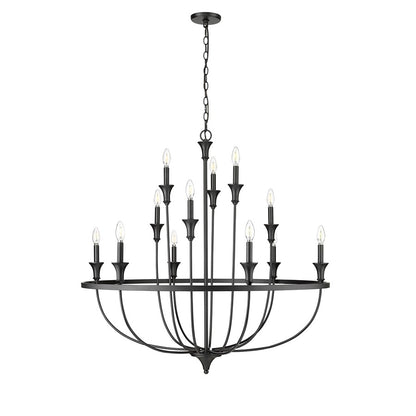 Millennium Lighting Emery 12Lt Chandelier, Black