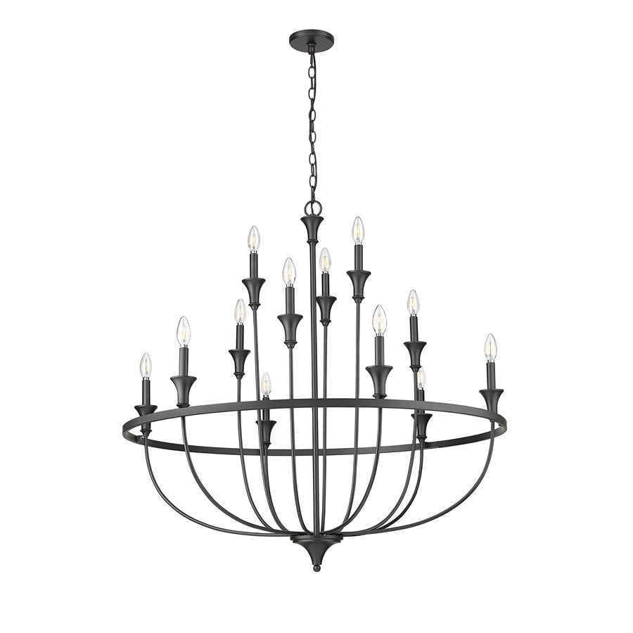 Millennium Lighting Emery 12Lt Chandelier, Black